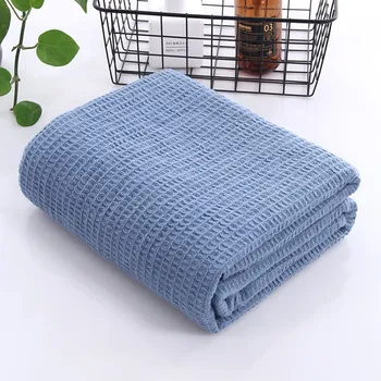 

Waffle Single All Season Pure Cotton Throw Casual Towel Bedspread Bedding The Sofa Blankets Blanket Office On Cover Nap