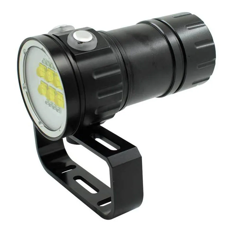 Подводный Видео светильник, светодиодный фонарь для дайвинга, водонепроницаемый, 7 режимов, лампа для фотосъемки, светильник-вспышка для подводного плавания, фонарь с аккумулятором 18650+ зарядное устройство
