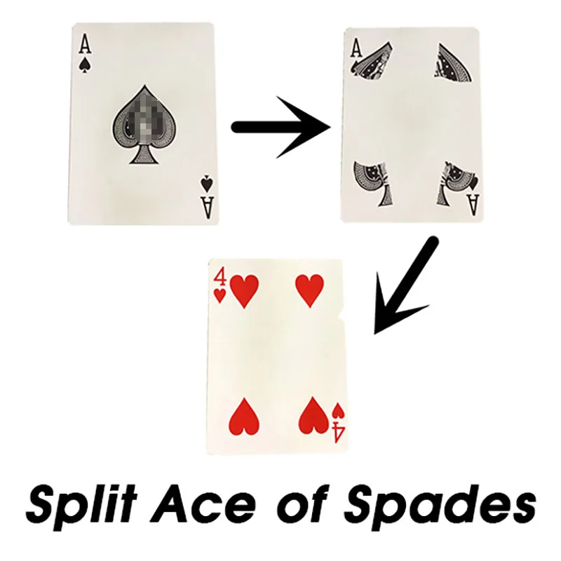 Split Ace of Spades Magic Tricks Playing Card Deck Magician Close Up