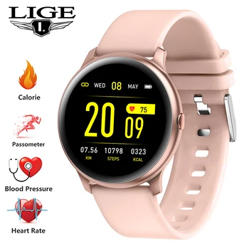 

LIGE New Fashion Smart Watch Women OLED Color Screen Heart Rate Blood Pressure Monitoring Function fitness tracker smartwatch