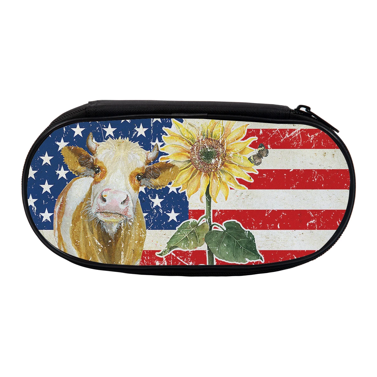 Girasol granja vaca Retro estilo Country americano lápiz caso estuche escolar creativa pluma funda bolsa para el chico suministros de oficina|Estuches escolares| - AliExpress