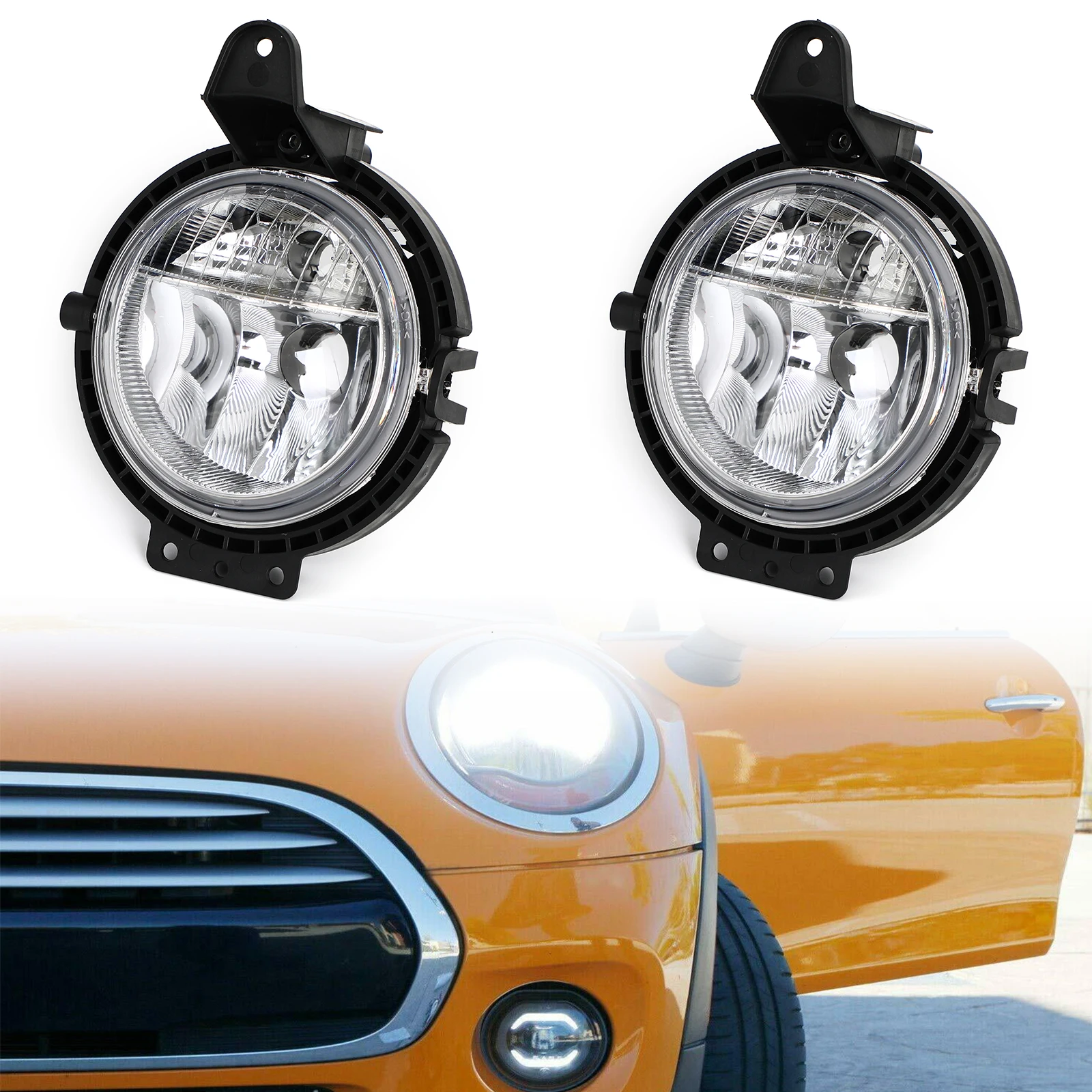 Artudatech Pair Fog Lights Front Left and Right For Mini R55 R56 R57