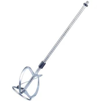

-Paint and Mud Mixer Stirring Rod for Drill Agitator Mixing Rod Concrete Mortar Mixer, Silver