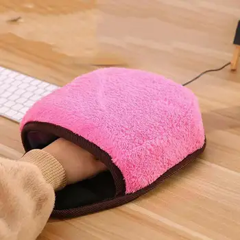 

Pink USB Heated Mouse Pad Thick Winter Warm Mouse Pad with Wrist Guard Warm Mouse Mat Household Supplies