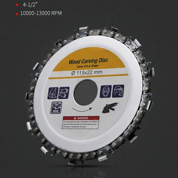 

Carbide 4.5'' Angle Grinder Chains Plate Woodworking Wood Carving Cutting Discs