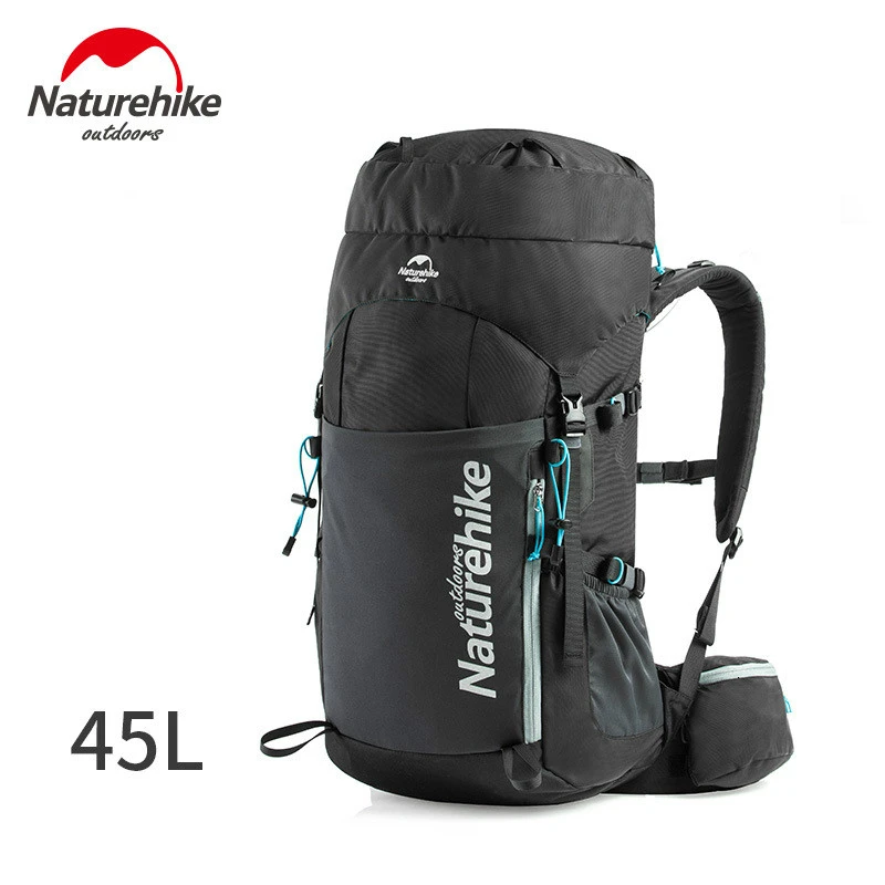 Naturehike Высокое качество открытый альпинистский рюкзак Кемпинг 65L 55L 45L большой емкости водонепроницаемый походные рюкзаки - Цвет: Black45L