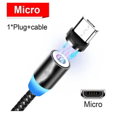 Магнитный зарядный кабель для быстрой зарядки Micro USB кабель для huawei Honor 6A, Honor 6C Pro, Honor 7X, Honor 8 Lite, P9 Lite mini - Цвет: 052Black For Micro