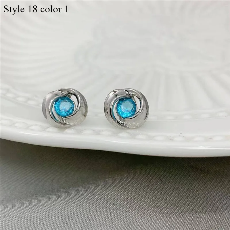 925 Sterling Silver Earrings Stud for Women Solid Silver Jewelry Earrings Bling CZ Zircon Stone Stud Brincos Bridal Wedding