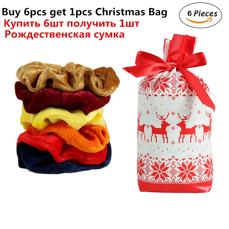 18/12/6/4 предметов суперэластичных вельветовых Scrunchies эластичные резинки для волос на Рождество, обтянутая тканью; Мода резинки для волос на Рождество Хаар Аксессуары