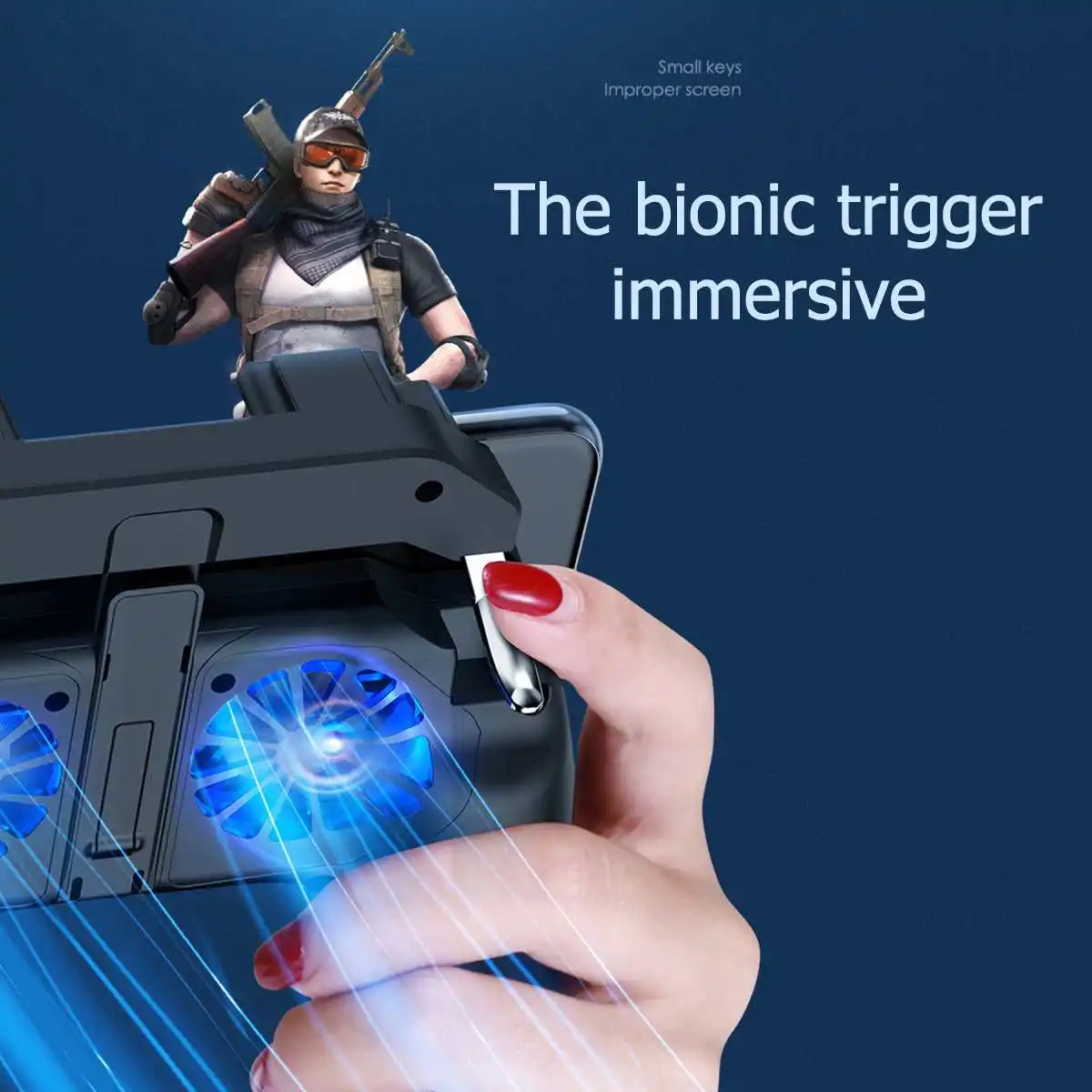  All-in-One Mobile Game Controller Gamepad For PUBG Double Cooling Fan 5000mAh H10 Shooter Joystick 