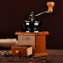 Vintage Manual manivela de madera Metal café hierba de pimienta molino especias molinillo aspereza ajustable molinillo de mano de café