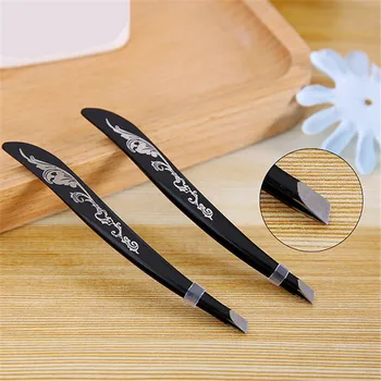 

Fashion Stainless Steel Facial Hair Removal Eyebrow Trimmer Eyelash Curler Makeup Beauty Makeup Tools Black Eyebrow Tweezers
