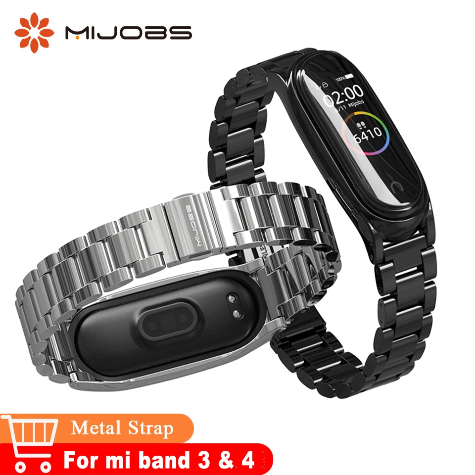 

For Mi Band 4 Strap Metal Wrist Strap for Xiaomi Mi Band 4 Strap Mi band 3 Stainless Steel Bracelet Accessories Smart Wristbands