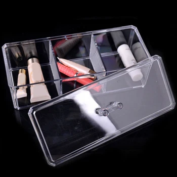 

Practical Portable Storage Case Transparent Travel Bathroom Display With Lid Holder Organizer Compartment Home Large Capacity