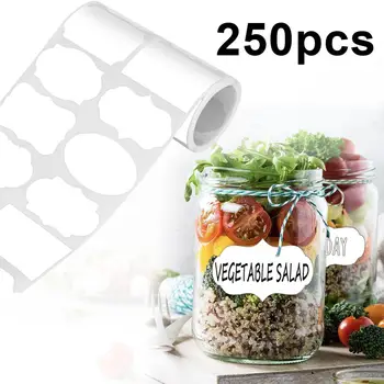 

250PCS/Roll Letter Stickers Waterproof Handwriting White Board Labels Reusable Kitchen Spice Label Stickers Jars Bottles Tags