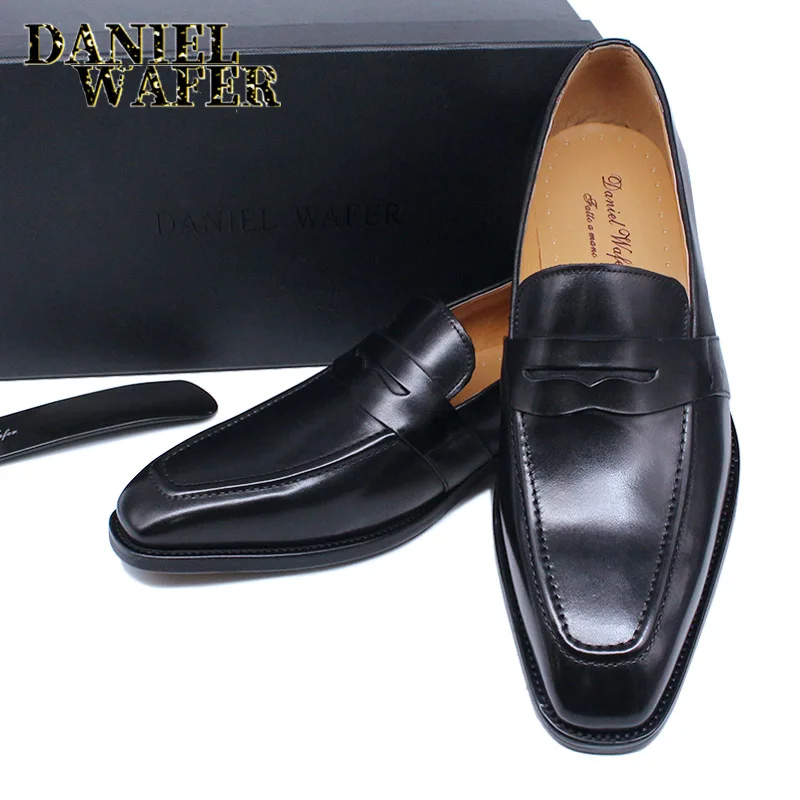 LUXURY MEN LOAFERS SHOES GENUINE LEATHER SLIP ON BROWN BLACK PENNY LOAFERS MEN SUMMER DRESS 2020 WEDDING OFFICE MEN CASUAL SHOES LUXURY MEN LOAFERS SHOES GENUINE LEATHER SLIP ON BROWN BLACK PENNY LOAFERS MEN SUMMER DRESS 2020 WEDDING OFFICE MEN CASUAL SHOES