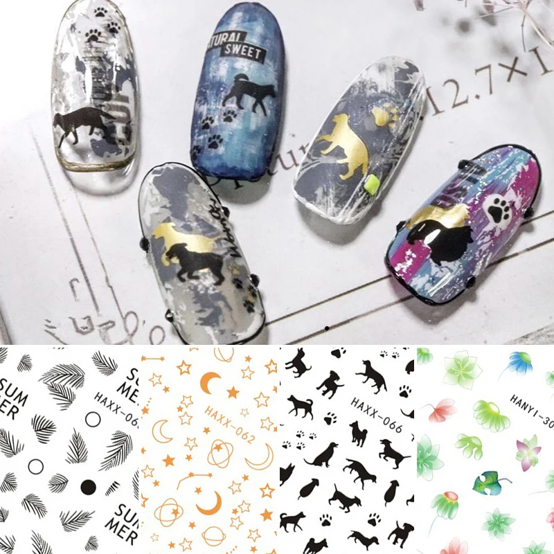 

1 Sheet 3D Transfer Decals Stickers Paper Nail Sticker Flowers Leaves Patterns Decoration Nail Art Accessories DIY Design