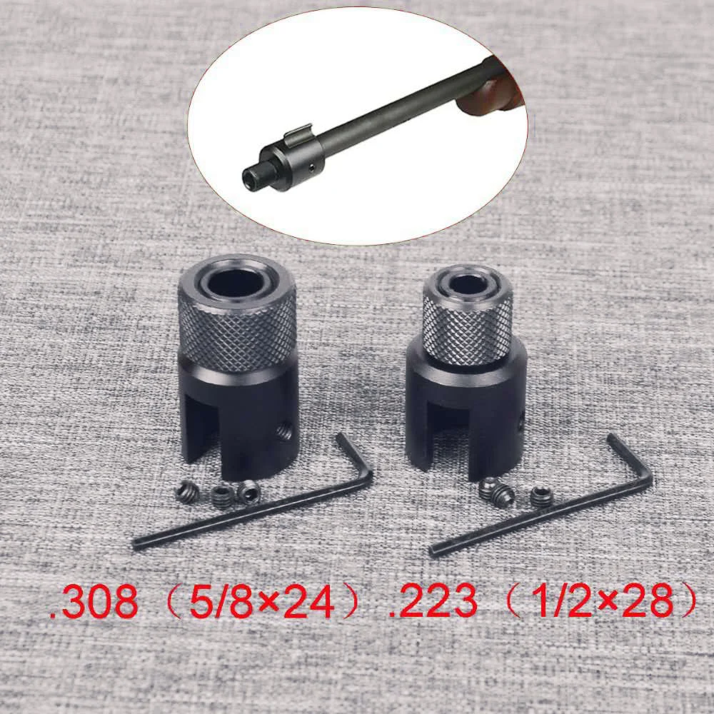 

Tactical Ruger 1022 10/22 Aluminum Muzzle Brake Adapter 223 308 1/2x28 & 5/8x24 .750 Steel Barrel End Thread Protector Combo