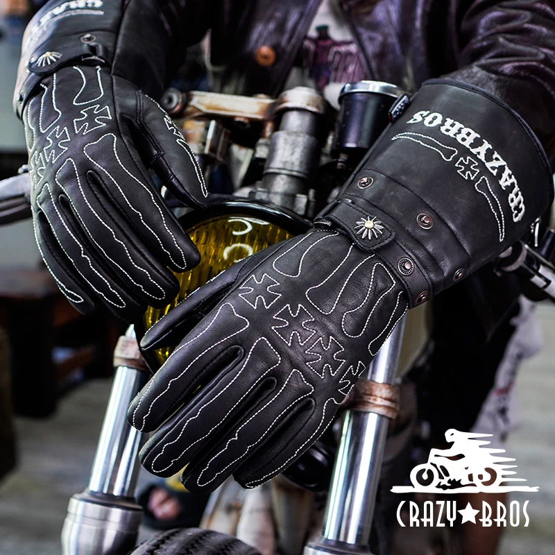 

Зимние теплые водонепроницаемые Мотоциклетные Перчатки Crazybros для Harley, перчатки для вождения, мотоциклетные Удлиненные перчатки в стиле ретро для сенсорных экранов
