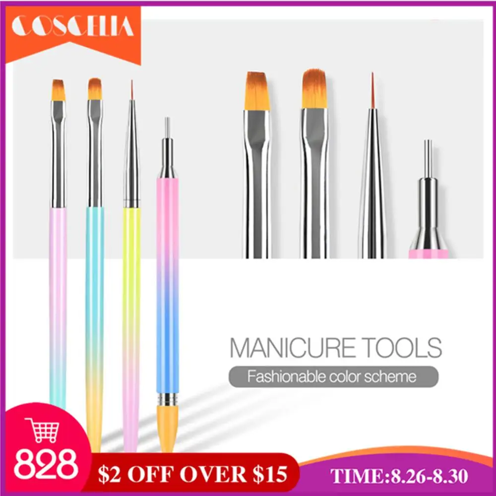 

COSCELIA Nail Art Brush Point Drill Pen Line Acrylic Painting Brushes of Manicure Tools UV Gel Handle Manicure Art Nails Tool