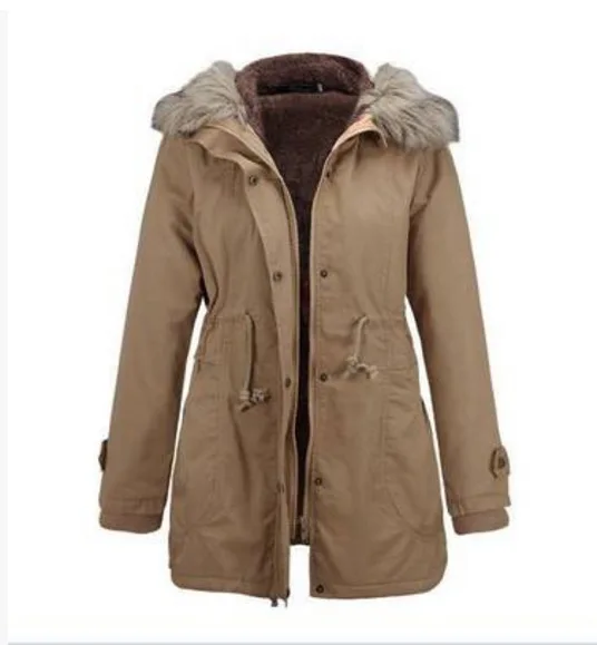 

18 EBay AliExpress Hot Selling Europe And America Winter Coat Fur Collar Hooded Thick Cotton-padded Clothes Cotton Coat Women's