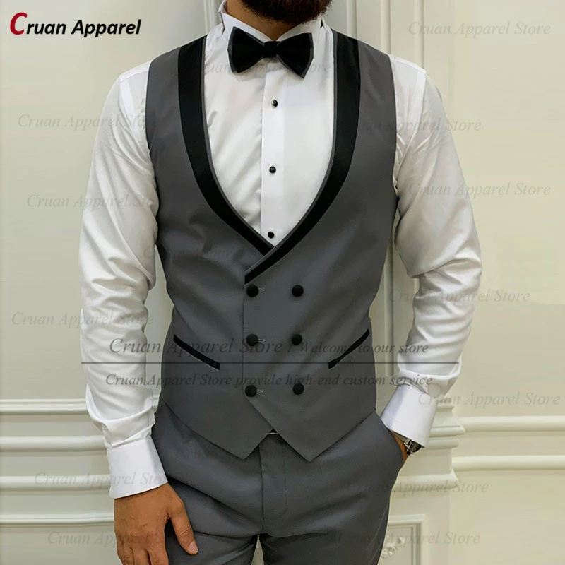 Chaleco de traje Formal ajustado para hombre, chaqueta informal de Color sólido con doble cuello U, de negocios, sin mangas, esmoquin, novedad de 2021|Chalecos| - AliExpress