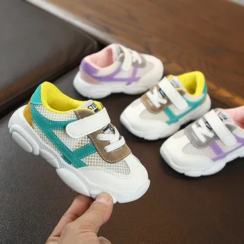 

2019 Summer Kids Children Fashion Mixed Color Mesh Run Sport Sneakers Shoes Baby Shoes Toddler Shoes Children's Flat Shoes 25 30