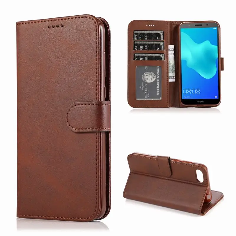 Brown Case Чехол-Кошелек для huawei Honor 7A, чехол для Honor 7 A 7C, чехол для мобильного телефона, кожаный флип-чехол, Honor 7A DUA-L22, 5,45 дюймов, русский стиль - Цвет: Brown Case