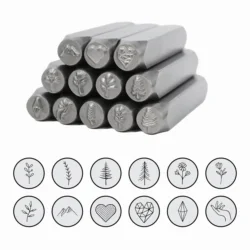 Metal Design Stamps,Flower and Tree Stamps,Metal Stamp, Metal Punch Stamps ,Metal Stamping Kit, Jewelry Stamping Tool 1/4 (6mm)