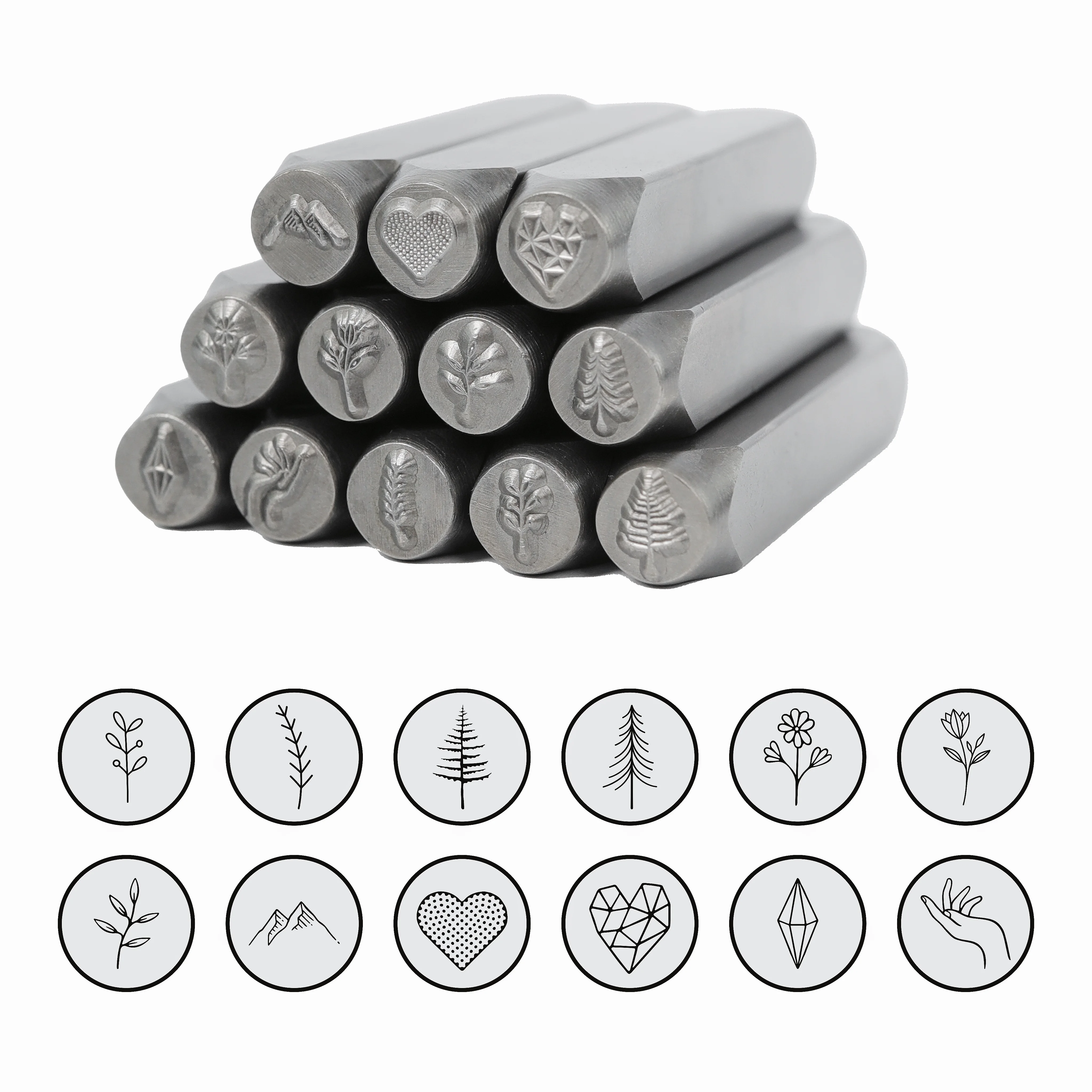 Kit d'estampage en Métal 63PCS, Ensemble de Poinçons Chiffres