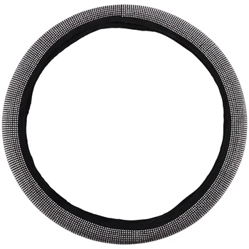 

Leather Steering Wheel Cover with Crystal Rhinestones for Girls,Lady Universal Fit 38cm