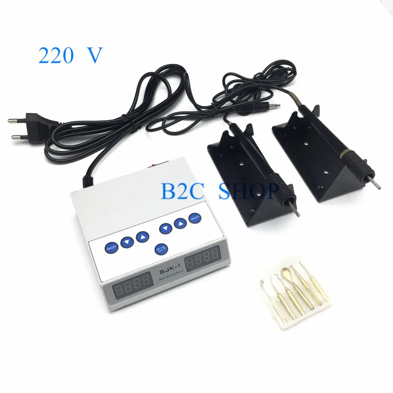 220V Новая Стоматологическая лаборатория Электрический тонкий воск резной нож машина Двойная ручка 6 воск наконечник горшок Стоматологическая лаборатория - Цвет: 220V