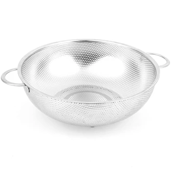 

Stainless Steel Colanders With Handle,Colander Perforated Strainer For Kitchen Pasta/Vegetable/Rice/Fruit/Food-L