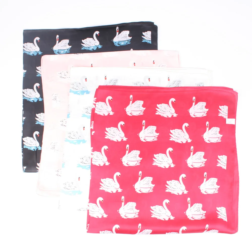 

2018 Spring And Autumn New Style Brand Swan Small Silk Women's Small Square Towel Business Neckerchief Versatile Decoration Lite