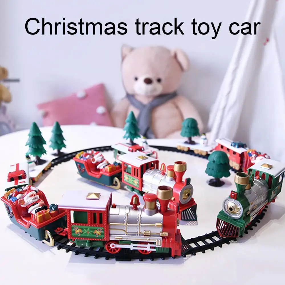 Electric Train Toys Long rail Track Set With Light Sound Classic Steam DIY Stitching Educational Toy Christmas Birt | Игрушки и хобби