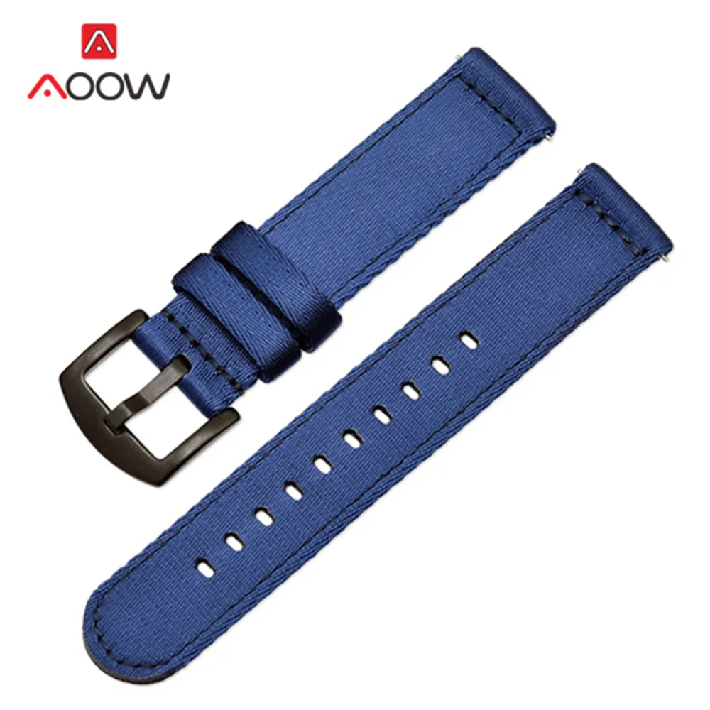 Сверхмощный нейлоновый ремешок 18 мм 20 мм 22 мм 24 мм для samsung Galaxy Watch Active 2 40 мм 44 мм 42 мм 46 мм gear S2 S3 Amazfit huawei - Цвет ремешка: Blue B