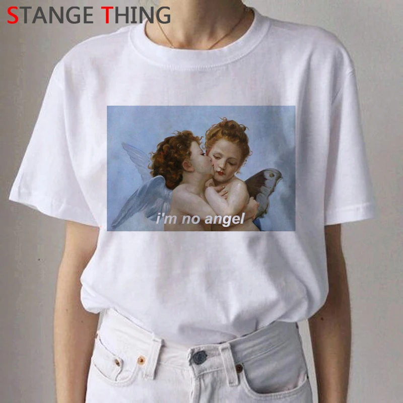 Angel Harajuku эстетические футболки для женщин Ullzang Grunge Винтажная Футболка модная забавная футболка с героями мультфильмов корейский стиль футболки женские - Цвет: 9937
