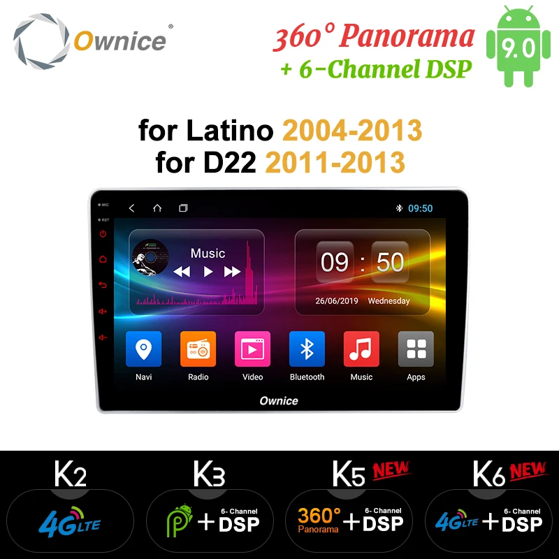 Ownice k3 k5 k6 Android 9 0 Автомобильный GPS плеер для Nissan Latino D22 2004-2013 DVD Радио Navi Vedio 4G LTE SPDIF DSP