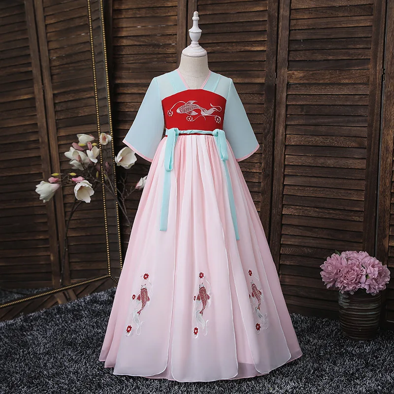 

Chinese Style Ancient Costume Children's Hanfu Retro Improved Girl Tang Suit Princess Dress