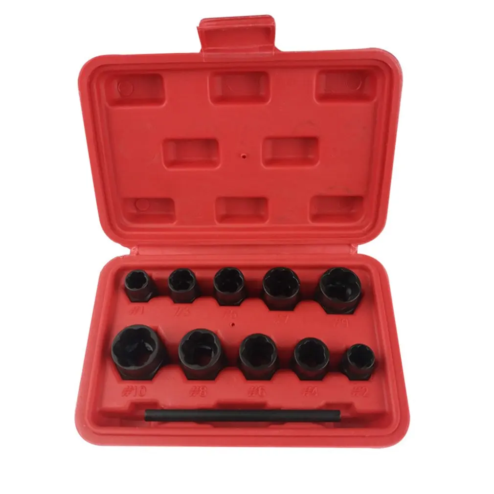 

11pcs/set Nut Bolt Remover Stud Extractor Set Hardware Broken Bolt Removal Kit