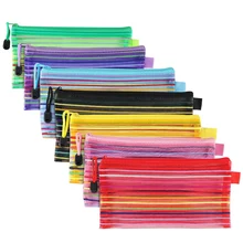 New-A6 сетчатая сумка на молнии, цветная сумка-карандаш для ручек, Сумка для документов, сумка для хранения косметики для путешествий, офисные принадлежности, аксессуары для путешествий