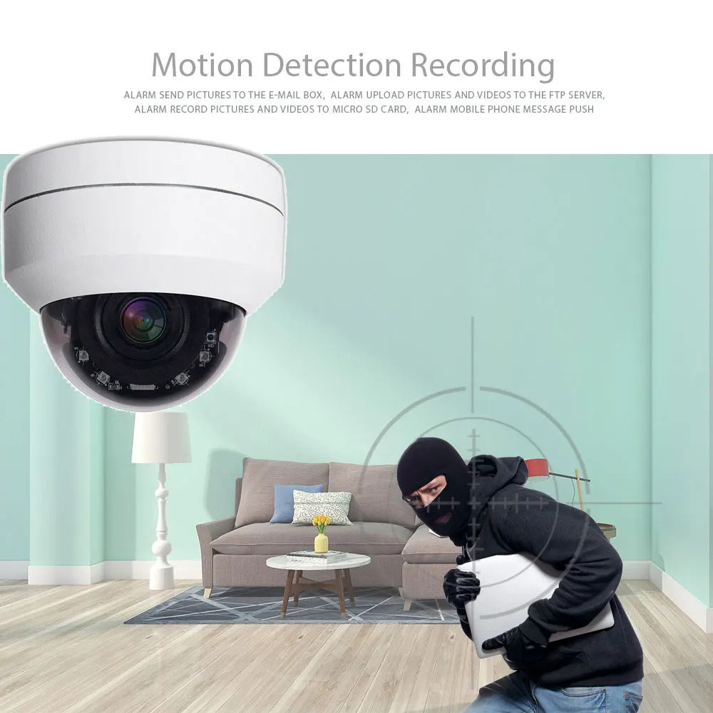 Беспроводной автоматическое отслеживание PTZ IP Камера 4 + 4xzoom видеонаблюдения