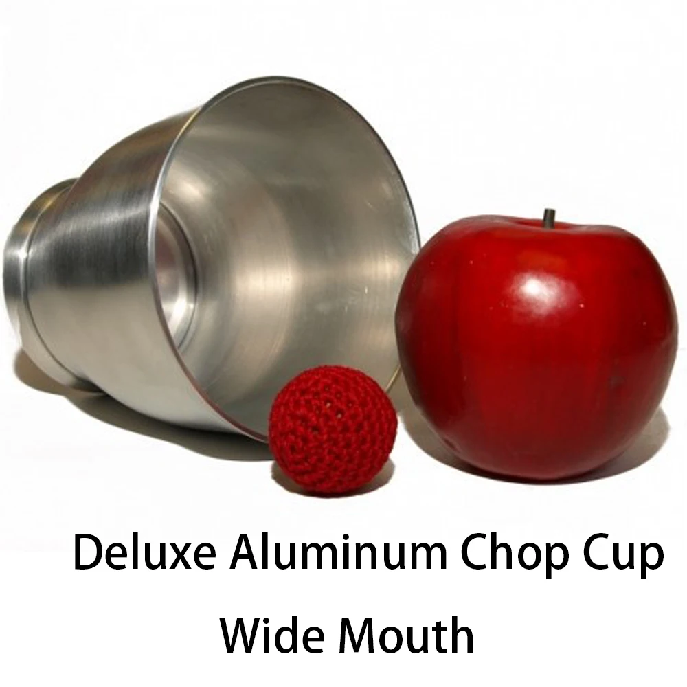 Deluxe Aluminum Chop Cup - Wide Mouth  (Silver,With Magnetic) Magic Tricks Close Up Appearing Cup and Ball Magia Gimmick Props deluxe multiplying balls white or red high quality soft rubber multiplying balls best one ball to four magic tri