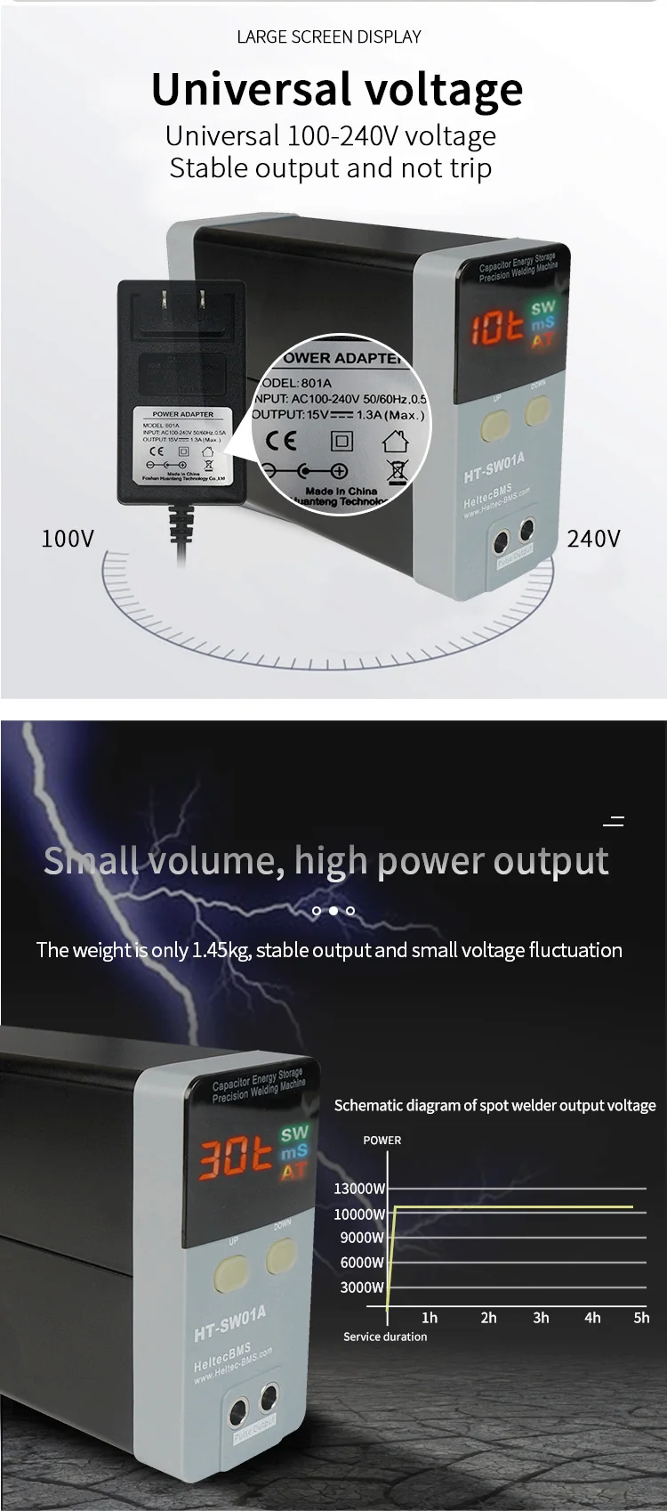 Capacitor Storage Battery Spot Welding Machine 11.6KW 12KW Portable Small Spot Welder  LED Digital Display 0.5mm thickness weld soldering stations