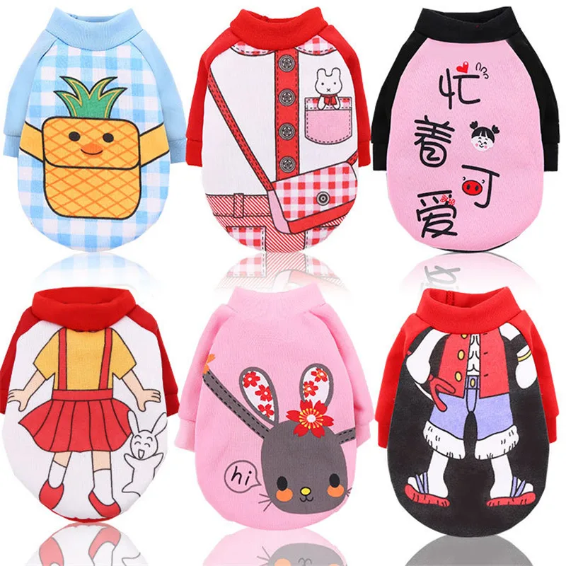 

Fashion Cute Cloth Pet Clothes Cartoon Breathable Thin Velvet Dog Coat Sweatshirt for Puppy Chihuahua and Cat Coat Pet Supplies