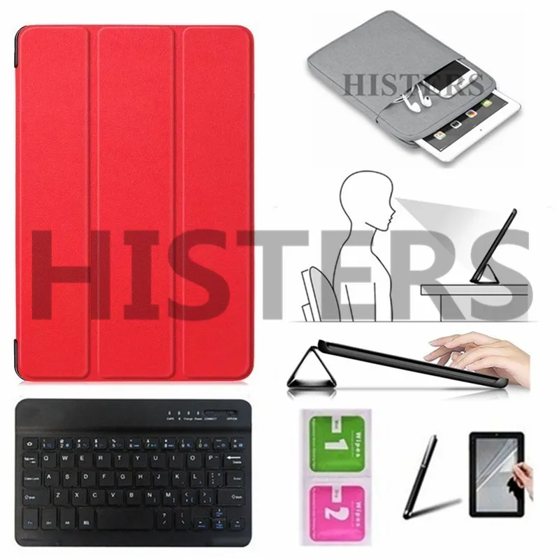 BBK-N11-RD Аксессуары для samsung Galaxy Tab S6 10," SM-T860 SM-T865 чехол+ Bluetooth клавиатура+ чехол+ пленка+ стилус+ салфетки - Цвет: BBK-N11-RD