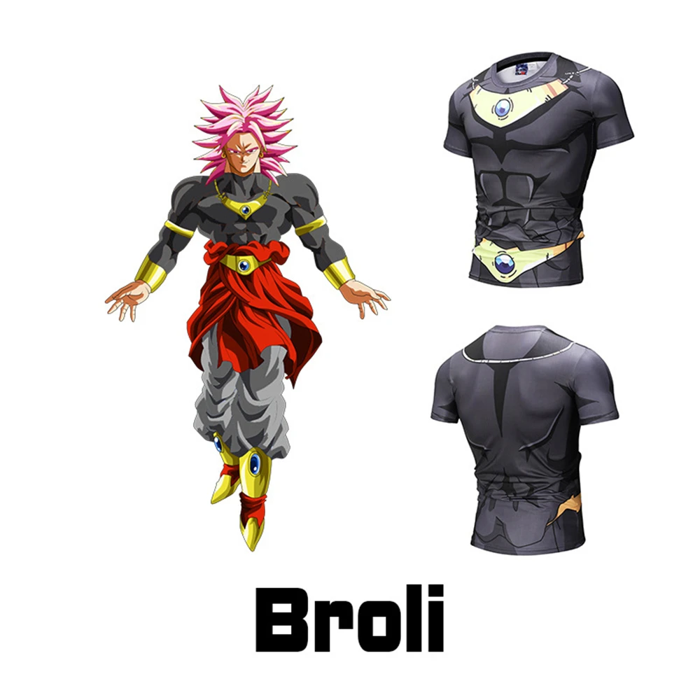 

New anime costume cosplay Dragon Ball Broli 3D printing T-shirt summer short-sleeved youth shirt costume unisex