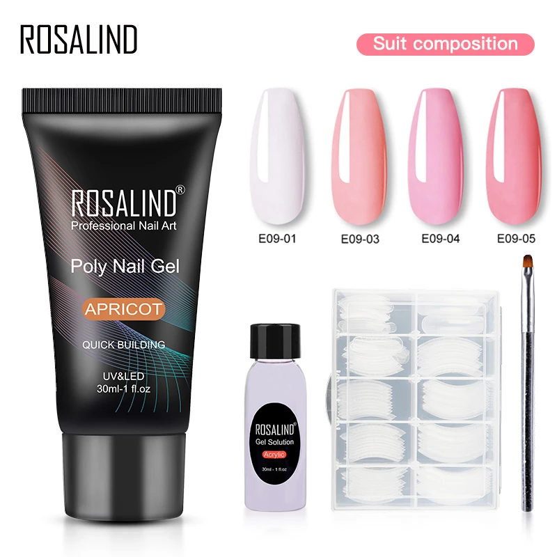 Rosalind Poly Nail Gel Polish Set Per Nail Art Design Extension Builder Gel Per Manicure Poly Nail Gel Kit Vernice