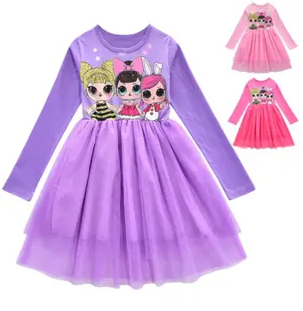 

Kids Girl Lol Surprise Dress Kids Autumn Spring Long Sleeve Dolls Clothes Toddler Baby Children's Cartoon Princess Dress Outfits