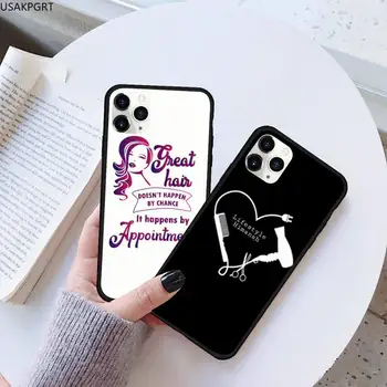 Billig USAKPGRT Hairstylist Salon Zitate Shell Telefon Fall Gummi Für IPhone 11 Pro XS MAX 8 7 6 6S Plus X 5S SE 2020 XR Fall